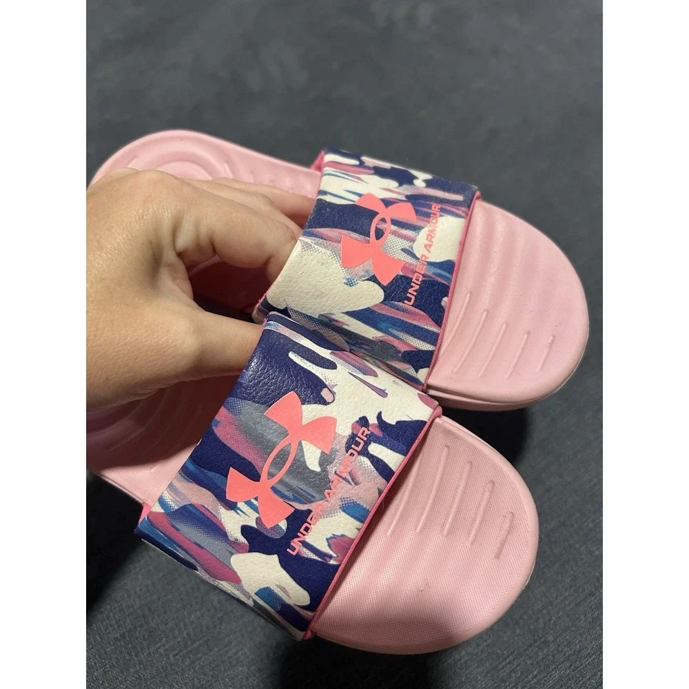 Under Armour Ansa Girls Pink Slides Size 3Y